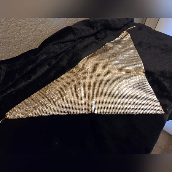 Vintage 1970's Whiting & Davis Gold Mesh Bib Scarf Necklace - Picture 8 of 8